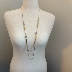 LOFT Station Necklace | Gold-Tone Jewel & Brass | Adjustable